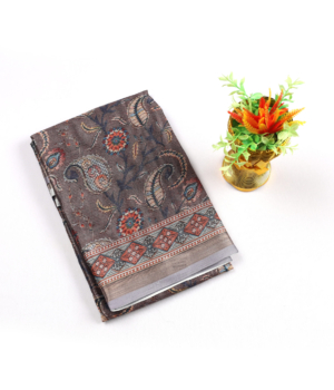 Brown Fancy Printed Saree with Traditional Paisley Motif