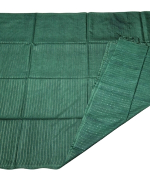 Dark Green Semi Tussar Saree with Subtle Self-Stripe Texture