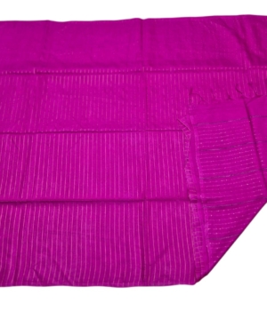 Pink Semi Tussar Saree with Self-Stripe Woven Texture