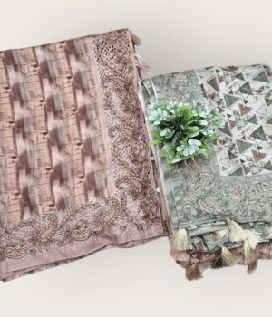 Stunning Semi Tussar Saree with Intricate Print and Tasselled Pallu