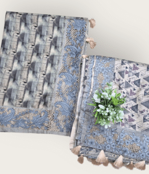 Abstract Print and Contrast Bandhani Pallu  Semi Tussar Saree