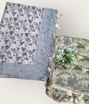 Majestic Semi Tussar Saree with All-Over Floral Vine Print