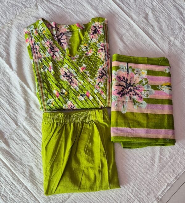 Pure cotton kurti sets V neck