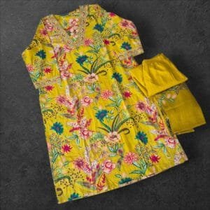 Pure cotton kurti sets V neck