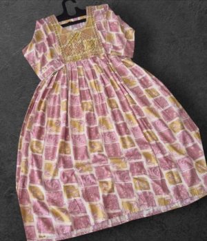 Pink Abstract Pattern Rayon Umbrella Top