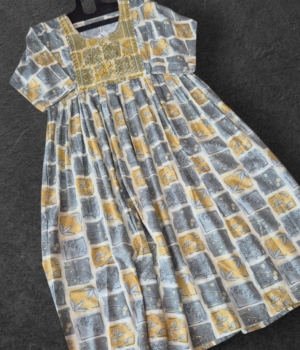 Grey Abstract Pattern Rayon Umbrella Top