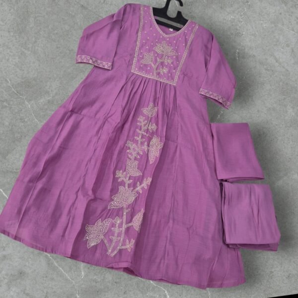 Mul Mul Chanderi Kurti Set