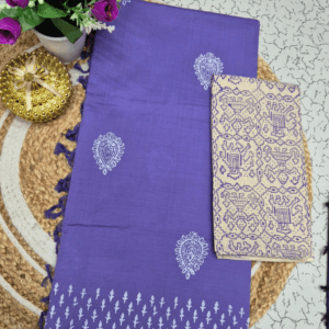 Lavender Purple & Ivory Print Saree