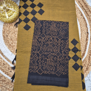 Rust Brown Saree with Black Blouse