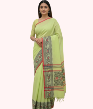 Khadi Saree with Heritage Floral Border Design