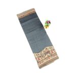 Slate Grey Fancy Saree with Wide Madhubani Printed Border