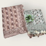 Trendy Semi Tussar Saree with Grid Pattern and Bold Border Motifs