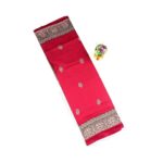 Pink Madhubani Printed Saree with Broad Contrast Border
