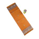 Bright Orange Madhubani Fancy Saree with Woven Diamond Border