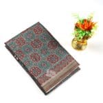 Teal Green Fancy Printed Saree with Geometric Pattern