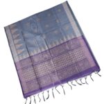 Purple Grey Handloom Zari Saree