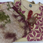 Beige Star Embroidered Kurti with Tie-Dye Pants