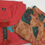 Coral Red Kurti with Tassel Detail