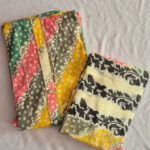 Diagonal Floral Patchwork Slub Cotton Chudidhar Material