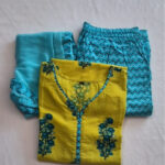 Elegant Blue Printed Kurti Set with Dupatta