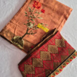 Golden Yellow Geometric Lace-Work Cotton Material