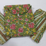 Green Botanical Print Kurti Set