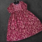 Maroon Floral Pattern Rayon Umbrella Top