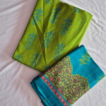 Mint Floral Patchwork Cotton Chudidhar Material
