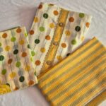 Multicolored Polka Dot Slub Cotton Chudidhar Material