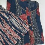 Navy Blue Sequin Bandhani Kurti Set