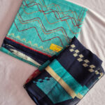 Neon Lime Ethnic Lace-Work Cotton Material