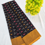 Black Pure Handloom Pochampally Ikat Cotton Saree