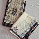 Slate Grey Geometric Border Cotton Chudidhar Material