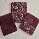 Wine Bandhani Floral Cotton Chudidhar Material