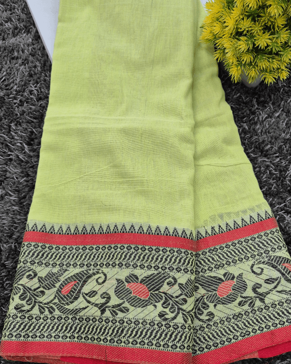 Khadi Saree with Heritage Floral Border Design