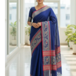 Khadi Saree with Intricate Jacquard-Style Border