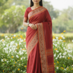 Khadi Saree with Classic Handloom Texture & Ornamental Border