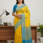 Breezy Khadi Saree with Subtle Woven Design
