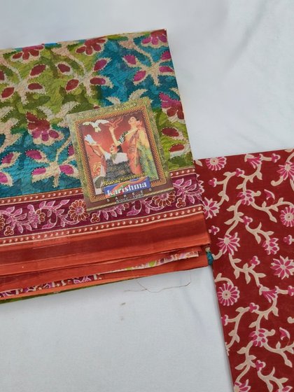 Multicolor Floral Karishma Cotton Saree with Blouse