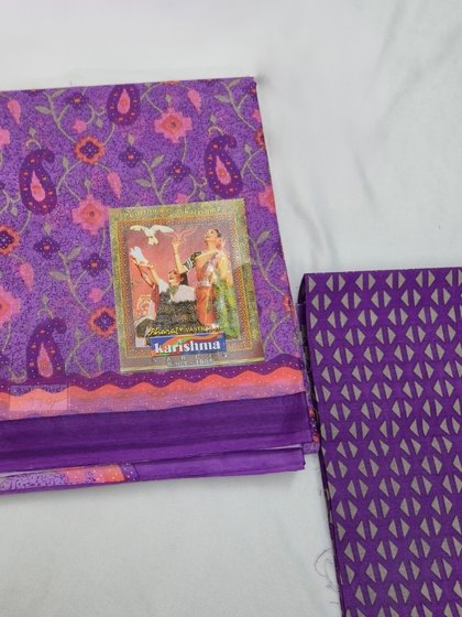 Purple Karishma Cotton Saree with Blouse