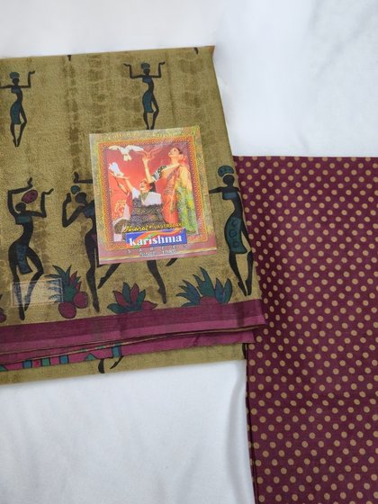 Tribal Print Karishma Cotton Saree with Blouse