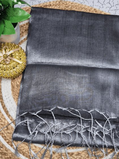 Charcoal Grey Premium Silk Drape