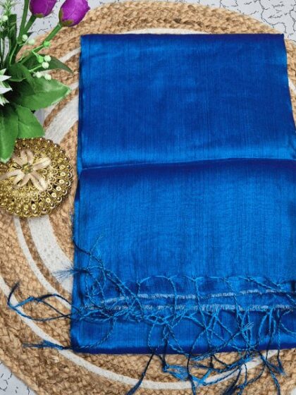 Peacock Blue Soft Silk Saree