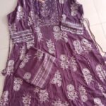 Purple Embroidered Plus Size Anarkali Kurti Set