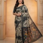 Linen Black Tissue Saree